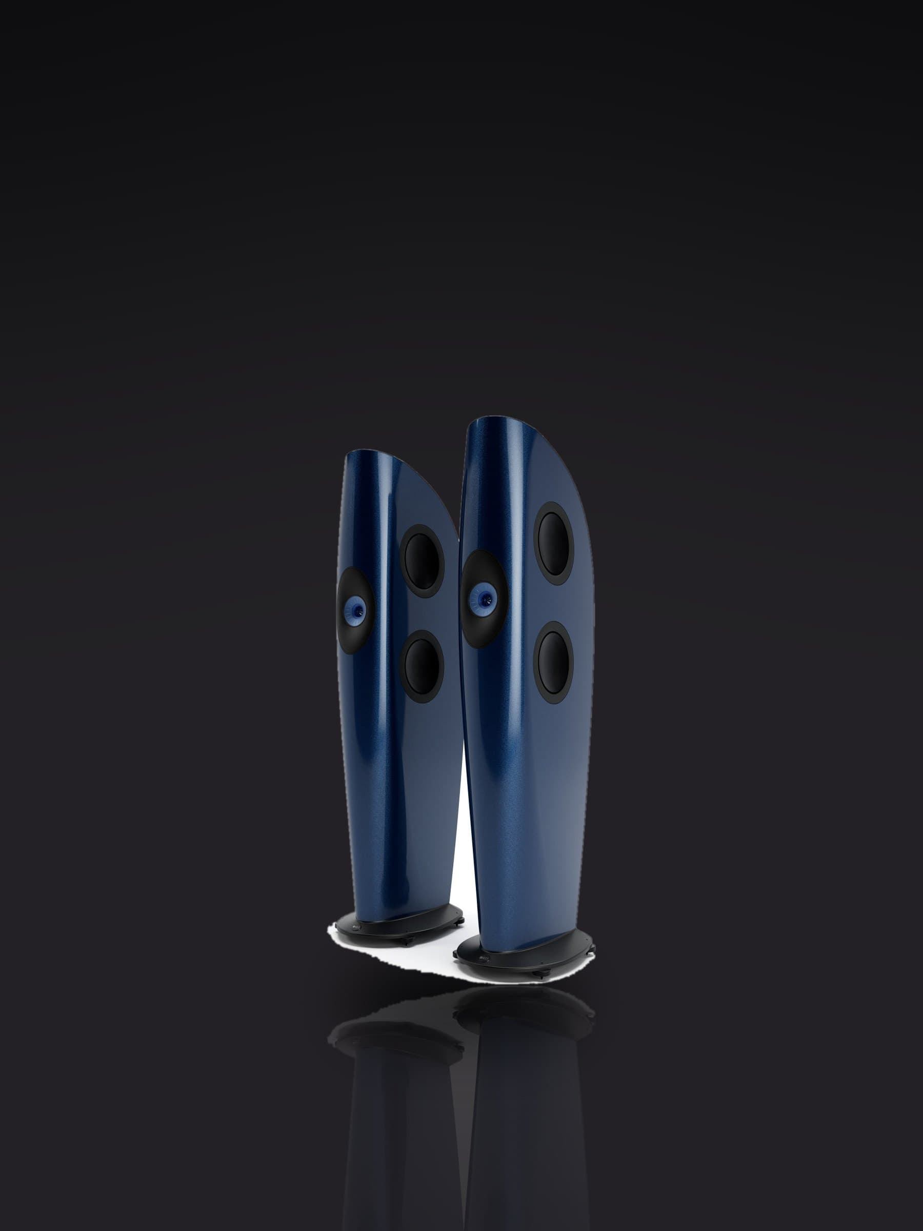 KEF Blade One Meta loudspeakers in dark blue